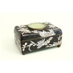 Cloisonne box with jade insert