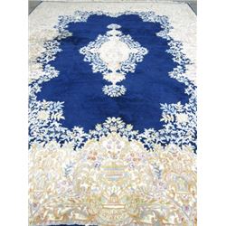 Blue Oriental Kerman Rug ca. 1950's