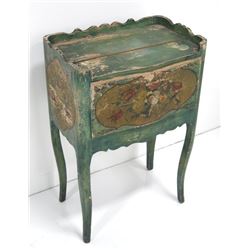French green painted small side table