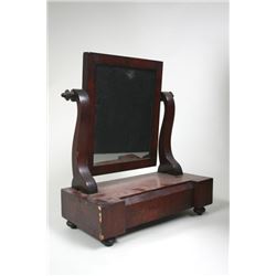 Empire mahogany shaving stand with drawer