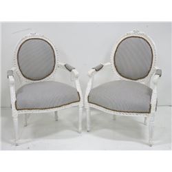 Pair French style armchairs