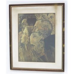 Norman Rockwell, "Freedom of Worship"
