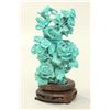 Image 1 : Chinese carved turquoise sculpture on stand