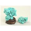 Image 4 : Chinese carved turquoise sculpture on stand