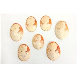 7 unframed portrait cameos