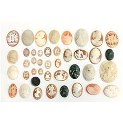 41 various unframed cameos