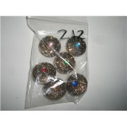 VINTAGE BEAUTIFUL BUTTON COVERS 6 TOTAL MATCHING SET ALL STAMPED *NONY NEW YORK* WITH DIFFERENT COLO