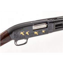 Eng'd & Gold Inlaid Winchester Model 12 Shotgun