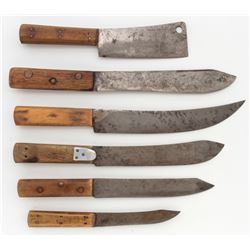 Lot of Six (6) Early Butcher Knives