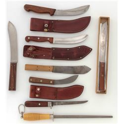 Lot of 7 Skinning/Butcher's Knives