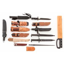 Lot of 14 Knives and Bayonets