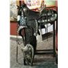 Image 1 : Edward H. Bohlin Sterling Silver Mounted Tooled Black Parade Saddle