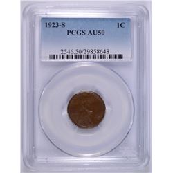 1923-S LINCOLN CENT, PCGS AU-50   NICE!