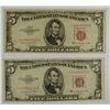 Image 1 : 2 - $5.00 RED SEAL STAR NOTES, CIRC