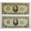 Image 1 : 2 - $20.00 FEDERAL RESERVE NOTES 1934 A &  B, 1- CU, 1- CIRC