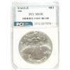 Image 1 : 1998 AMERICAN SILVER EAGLE, PCI MS-70  RARE!