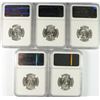 Image 2 : LOT OF ( 5 ) 1955 WASHINGTON QUARTERS, NGC  MS-65