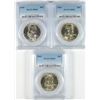 Image 1 : LOT OF ( 3 ) 1955 FRANKLKIN HALF DOLLARS,  PCGS MS-64