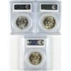 Image 2 : LOT OF ( 3 ) 1955 FRANKLKIN HALF DOLLARS,  PCGS MS-64