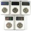 Image 2 : LOT OF ( 5 ) 1962 FRANKLIN  HALF DOLLARS, NGC PROOF-66