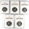 Image 1 : LOT OF ( 5 ) 1963 FRANKLIN  HALF DOLLARS, NGC PROOF-66