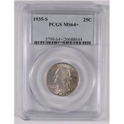 1935-S WASHINGTON QUARTER, PCGS MS-64+