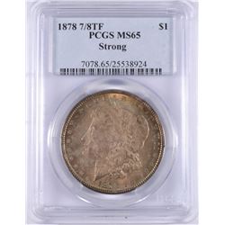 1878 7/8TF MORGAN SILVER DOLLAR PCGS MS-65 "STRONG"