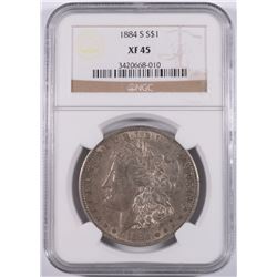 1884-S MORGAN SILVER DOLLAR, NGC XF-45