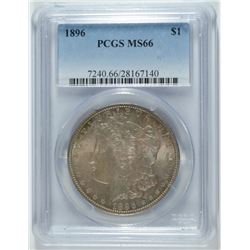 1896 MORGAN SILVER DOLLAR, PCGS MS-66