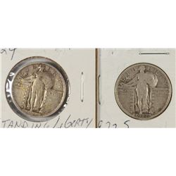 1924 & 1927S STANDING LIBERTY QUARTERS (VF & FINE)