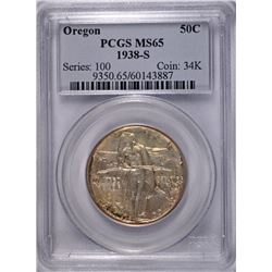 1938-S OREGON TRAIL COMMEN HALF DOLLAR PCGS MS-65