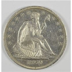 1860-O SEATED HALF DOLLAR AU-53