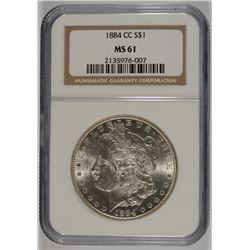 1884-CC MORGAN DOLLAR NGC MS-61