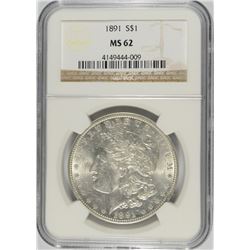 1891 MORGAN DOLLAR NGC MS-62