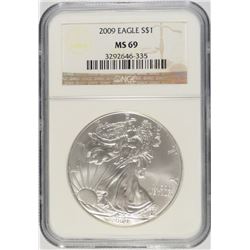 2009 SILVER AMERICAN EAGLE NGC MS-69