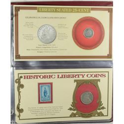 HISTORIC  LIBERTY COINS, POSTAL COMMEM. SOCIETY,  1853 QUARTER AND 1853 HALF