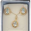 Image 1 : Blue Topaz Pendant & Earrings Set.