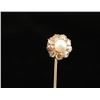 Image 1 : Antique 14K Diamond & Pearl Stickpin.