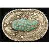 Image 1 : Signed Turquoise Stone Sterling Silver Buckle