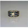 Image 2 : Designer Inspired Blue Sapphire & Diamond Ring.