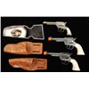 Image 1 : 2 Vintage Pony Boy Die Cast Cap Guns with Holsters