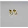 Image 2 : 14 Karat Yellow Gold Ladies Diamond Stud Earrings
