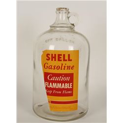 Glass One Gallon Shell Gasoline Bottle.