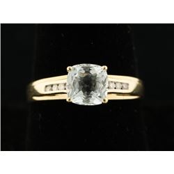 Aquamarine & Diamond Ring