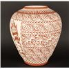 Image 1 : Acoma Incised Carved Pot with Kachina Decoration.
