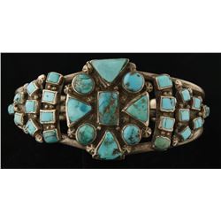 Vintage Old Pawn Lone Mountain Turquoise Cuff