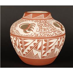 Acoma Incised Carved Pot LC/CC with Bear Claw