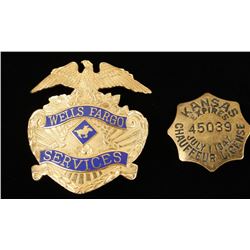 Kansas Chauffeur Badge with Wells Fargo Hat Badge