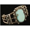 Image 2 : Old Pawn Cuff with Large Turquoise Stone