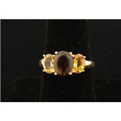 Smoky Quartz & Citrine Ring.